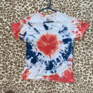Red White and Blue Tie Dye T-Shirt